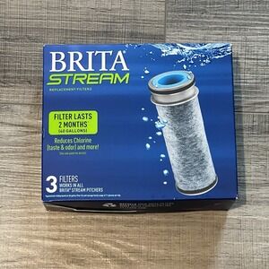 3-Count Brita Stream Replacement Water Filters GENUINE OEM Reduce Chlorine Taste